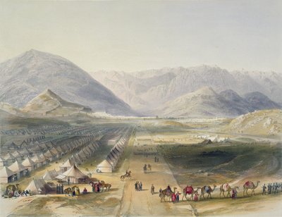 Encampment of the Kandahar Army under General Nott, outside the walls of Caubul, on the evacuation of Afghanistan by the British, plate 5 from 